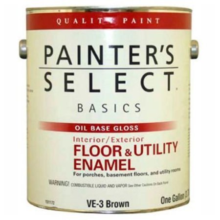 GENERAL PAINT Painter's Select Basics Floor & Utility Enamel, Gloss Finish, Brown, Gallon - 151172 151172